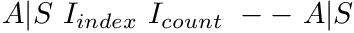 $ A|S\ I_{index}\ I_{count}\ --\ A|S $
